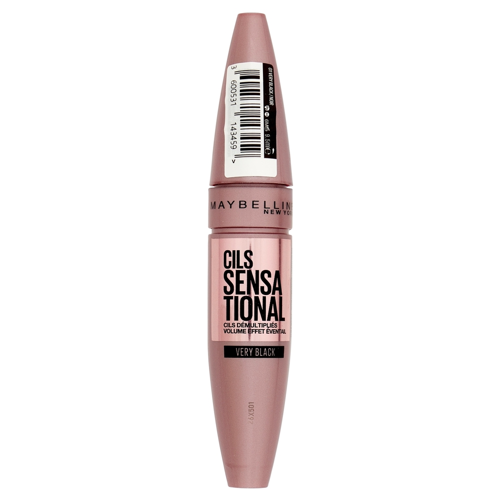 Maybelline New York Mascara Ciglia Sensazionali, Volumizzante, Very Black, 9.5 ml